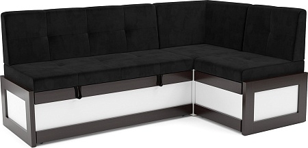 Угловой диван Мебель-АРС Нотис 191х82х116 см M11-27-9 (велюр черный НВ-178/17)