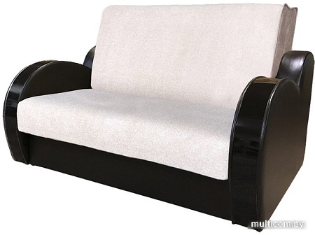 Диван Асмана Виктория 120 с декором 3 (астра 10 подлокотник кожзам коричневый)