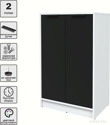 Тумба Интерлиния Концепт КТ-Т64 (черный/белый платинум)