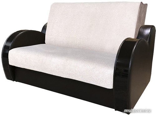 Диван Асмана Виктория 120 с декором 3 (астра 10 подлокотник кожзам коричневый)