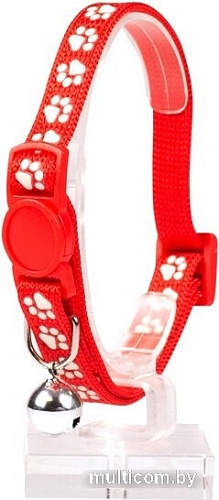 Ошейник Duvo Plus Белые лапки 11160/red (красный)