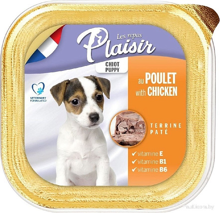 Пресервы Plaisir для щенков паштет из курицы 150 г