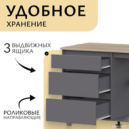Mio Tesoro Денвер 2.0м (графит серый/дуб сонома)