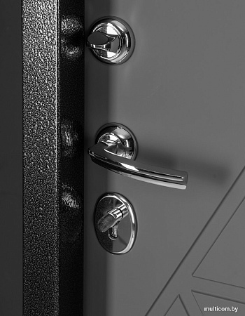 Металлическая дверь Guard Термо MG75 97х205 левая (черное серебро/серый)