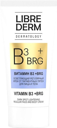 Librederm Крем для лица Dermatology Brg+ витамин В3 для лица тела от пигментных пятен (50 мл)