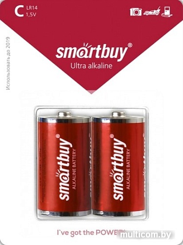 Батарейки SmartBuy С 2 шт. SBBA-C02B