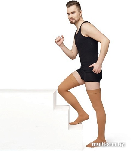 Чулки компрессионные Польза 4002 выше колена 2 кл.к. (р.4 (L), рост2, бежевый)