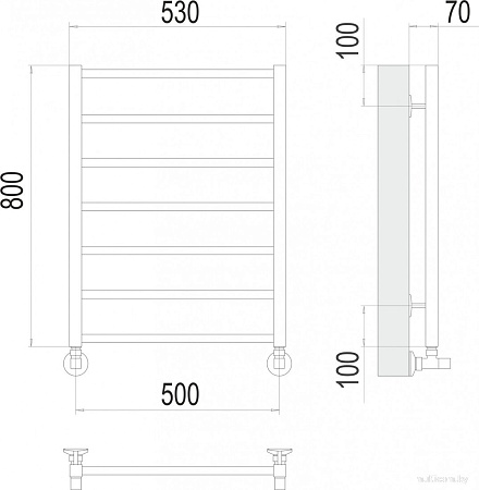 Полотенцесушитель TERMINUS Контур П7 500x800 (RAL 9003 белый)