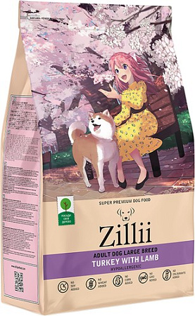 Сухой корм для собак Zillii Adult Dog Large Breed индейка с ягненком 3 кг