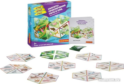 Развивающая игра Bondibon Приключения Пети и Оли. Силуэты ВВ3906