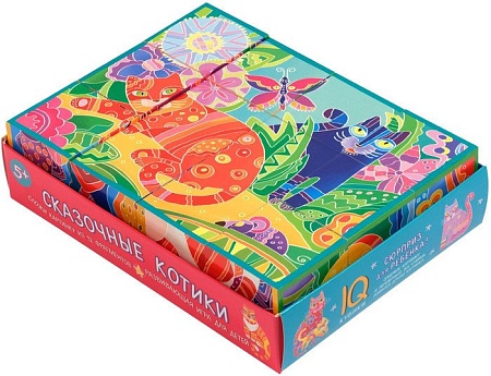 Кубики Айрис-Пресс Умные кубики в поддончике. Сказочные котики 9785811268993