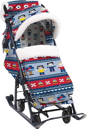 Санки-коляска Nika Ника детям 7-5 (в стиле лего)