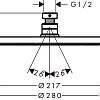 Верхний душ Hansgrohe Croma 280 1jet 26220000