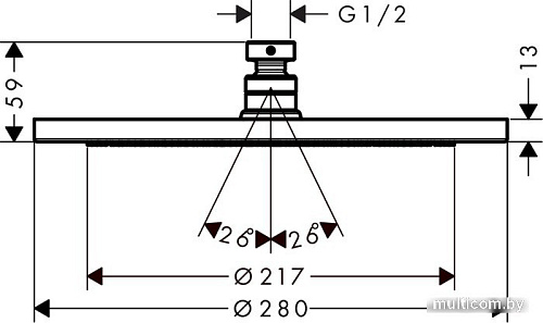 Верхний душ Hansgrohe Croma 280 1jet 26220000