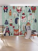 Комплект штор JoyArty Новогодние зверюшки Oxford DeLux 1.7x2.65 м pox_380868 (2 шт)