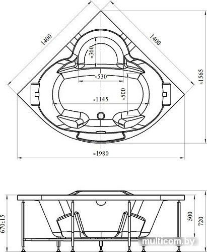 Ванна Radomir Сорренто 2 140x140