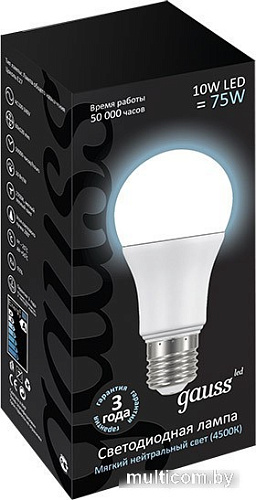 Светодиодная лампа Gauss E27 10 Вт 4100 К [LD102502210]