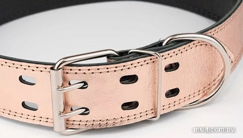 Ошейник Дарэленд простроченный 2х-слойный 45 мм 53-63 см (розовое золото)