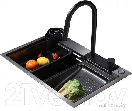 Кухонная мойка Abber Wasser Kreis AF2194B (черный матовый)