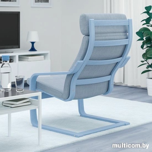 Стул-кресло Ikea Поэнг (дубовый шпон беленый/хилларед бежевый) 492.867.65