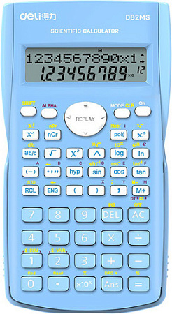 Инженерный калькулятор Deli D82MS (голубой)
