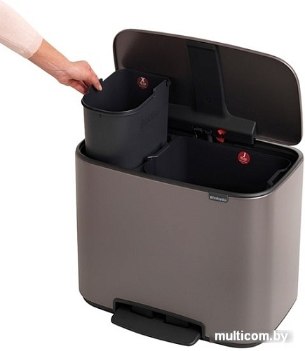 Brabantia Bo Pedal Bin 11л + 23л (платиновый)