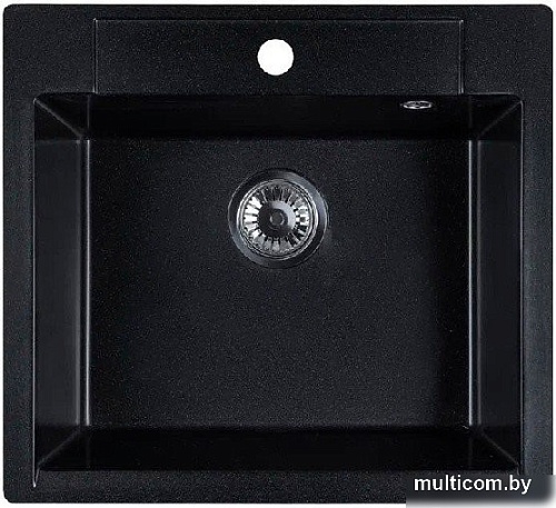 Кухонная мойка Marblan Cubi (оникс, с сифоном)