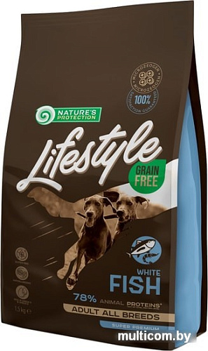 Сухой корм для собак Nature's Protection Lifestyle Grain Free Adult White Fish 1.5 кг