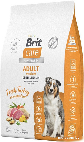 Brit Care Dog Adult M Monoprotein Dental Health 12 кг