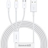 Кабель Baseus Superior Series Fast Charging USB Type-A - USB Type-C/microUSB/Lightning (1 м, белый)