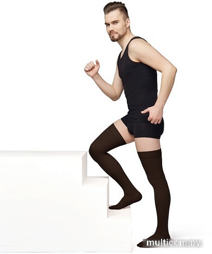 Чулки компрессионные Польза 4002 выше колена 1 кл.к. (р.3 (M), рост1, черный)