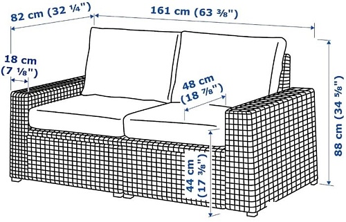 Садовый диван Ikea Соллерон 692.877.59