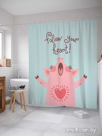 Шторка-занавеска для ванны JoyArty Следуй зову сердца sc_78653