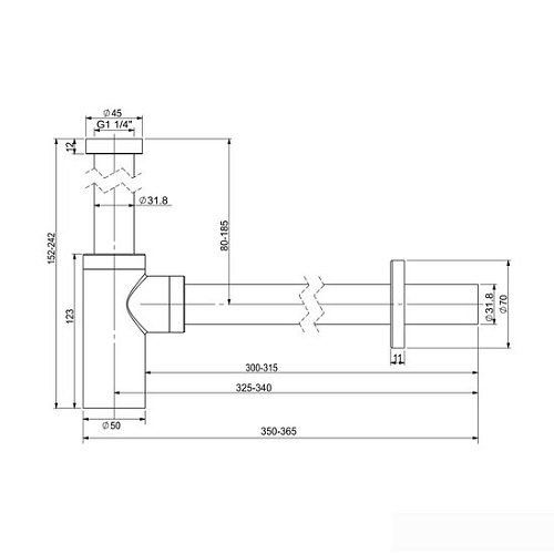 Сифон Wellsee Drainage System 182105000 (матовый черный)