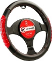 Оплетка на руль Autoprofi AP-2060 BK/RD (M) (черный/красный)