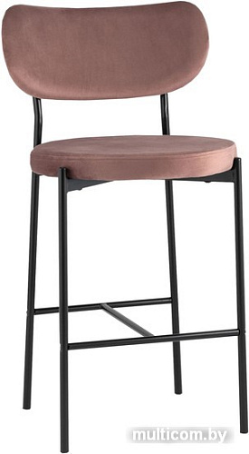 Стул Stool Group Барбара полубарный (велюр пыльно-розовый/черный)