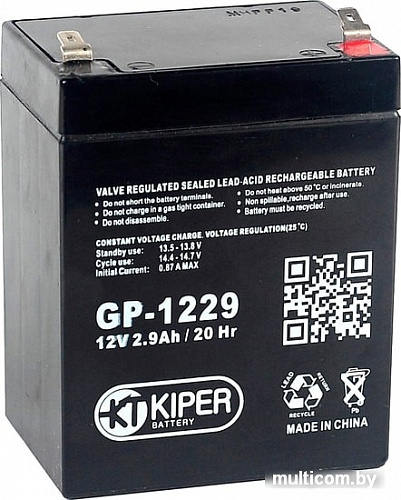 Аккумулятор для ИБП Kiper GP-1229 F1 (12В/2.9 А&middot;ч)