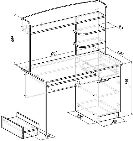 Стол Мебель-класс Лидер МКД-211 (венге/ясень шимо светлый)