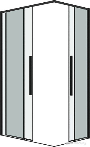 Душевой уголок Grossman Galaxy 100x90x195 300.K33.01.1090.21.00 (черный матовый/прозрачное стекло)