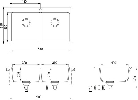 Кухонная мойка Aquasanita Magna SQM200AW (silica 111)