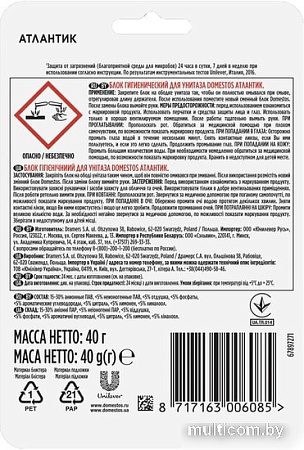 Средство для унитаза Domestos Атлантик 40 г