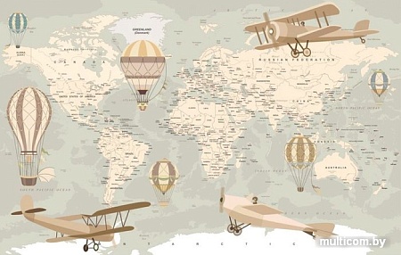 Фотообои Citydecor Карта мира на русском с защитным покрытием 400x254