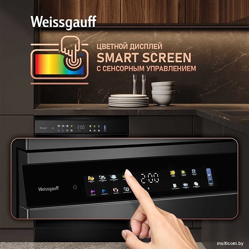 Отдельностоящая посудомоечная машина Weissgauff DW 6039 Touch Dual Wash Black