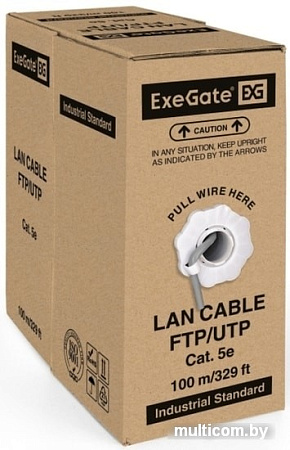 Кабель ExeGate Special UTP4-C5e-CCA-S26-IN-PVC-GY-100 UTP
