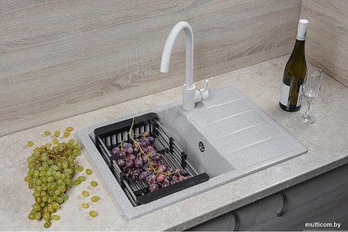 Кухонная мойка Marblan Recta L (серый, с сифоном)