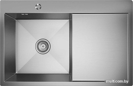 Кухонная мойка Mixline Pro 551877 левый (сатин, с сифоном)