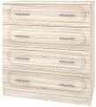 Комод Кортекс-мебель Рио 90-4ш (дуб сонома-гавана)