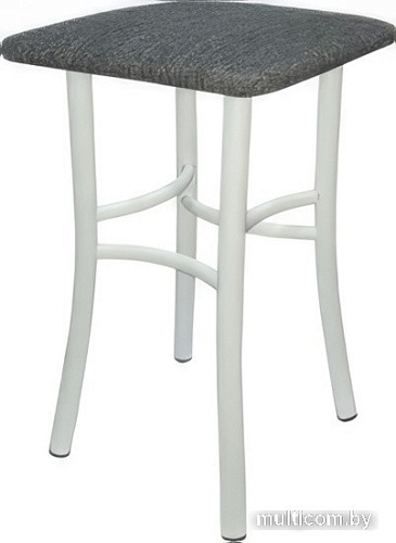 Табурет ВВР Квадрат (белый/рогожка серый)
