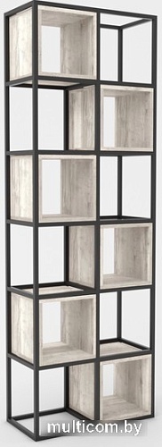 Стеллаж Hype Mebel Грос-2 70x175 (черный/древесина белая)