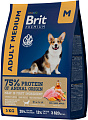 Сухой корм для собак Brit Premium Dog Adult Medium курица 3 кг